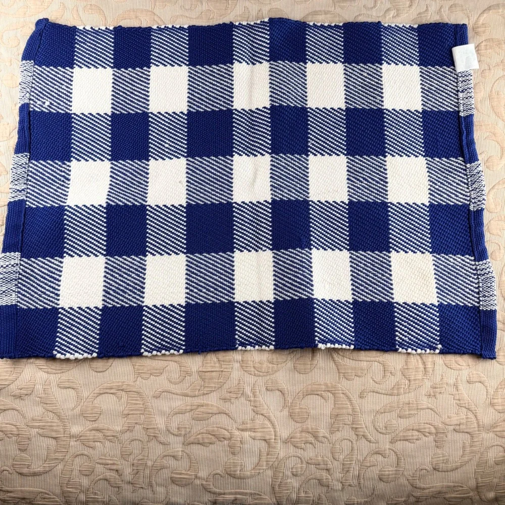 Huntington Home Navy Blue White Buffalo Check Indoor Outdoor Rug 31x22 Farmhouse